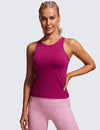 CRZ Yoga Butterluxe Waist Length Racerback Tank Top High Neck